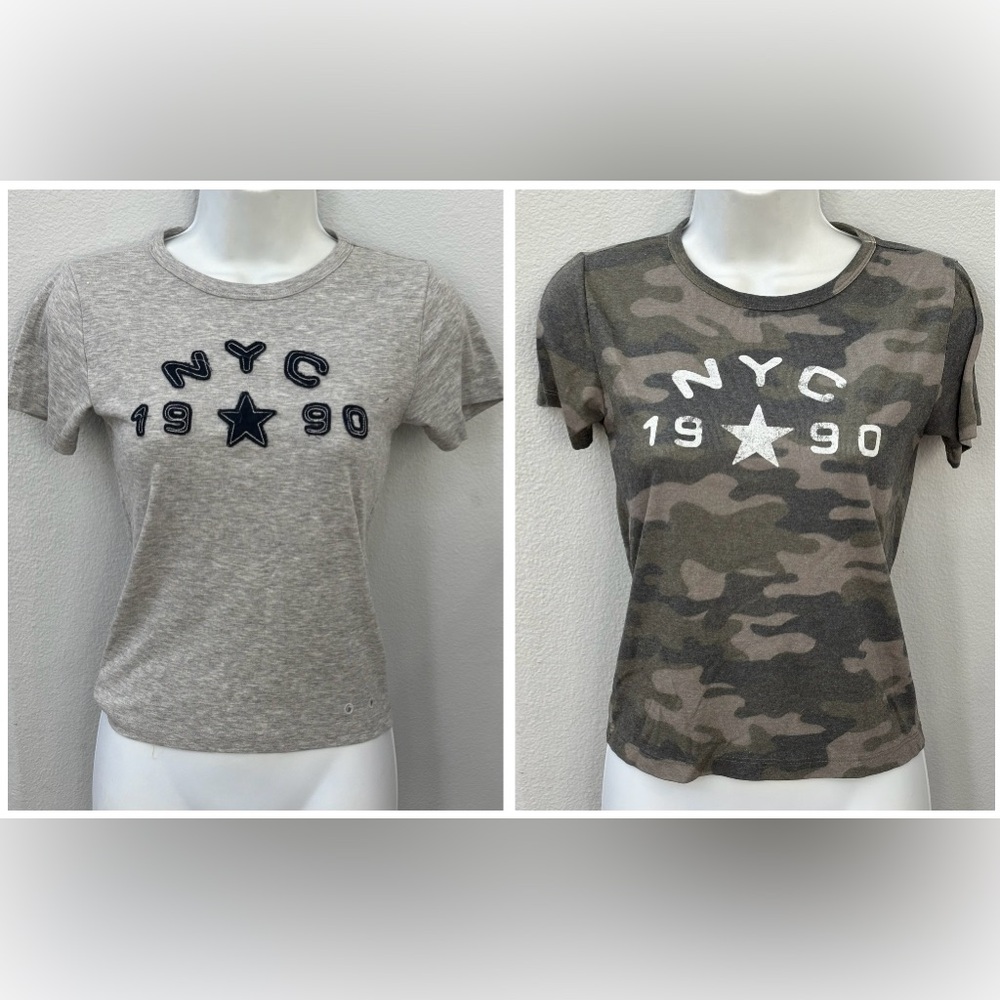 NWT BDG Urban Outfitters NYC 1990 T-shirt Bundle - Gray + Camo Size M